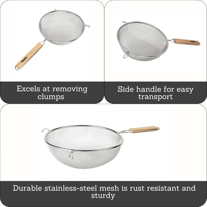 IMUSA IMU-71133W Plastic Strainer, Black, 6-Inch,1 Count (Pack of 1)