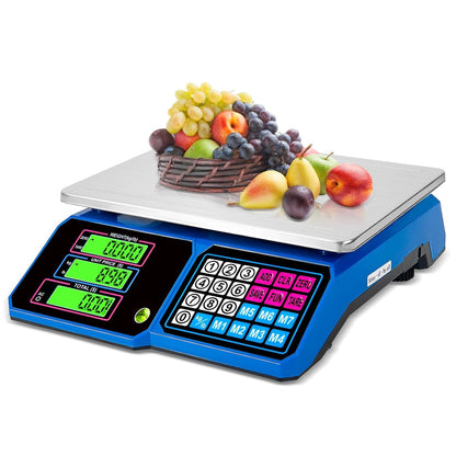 Large Digital Kitchen Scale 66lb/30kg, Commercial Food Scale 1g Accuracy with Price Computing for Baking, Cooking, Bread, Meat, Stainless Steel, Adapter Included