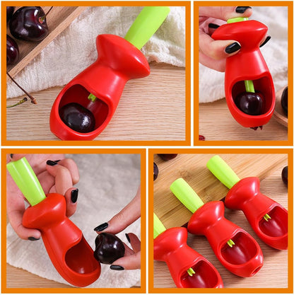 minkissy Cherry Pitter Tool Kitchen Household Fruit Corer Plastic Reusable Cherry and Olive Core Remover for Home Cooking and Jam Making