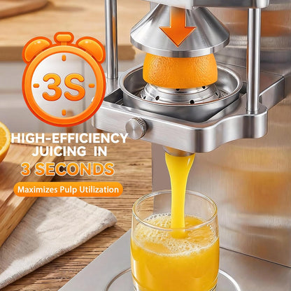 Newhai Electric 2 in 1 Commercial French Fry Cutter & Juicer, Heavy Duty Automatic Potato Cutter & Orange Lemon Juicer, 304 Stainless Steel with 3 Dicer Blade 110volt