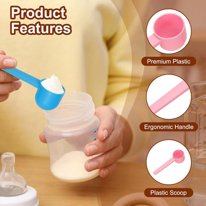 uxcell Measuring Spoons, Plastic Coffee Scoops Teaspoon for Coffee Bean Spices Sugar Salt Powder Pink