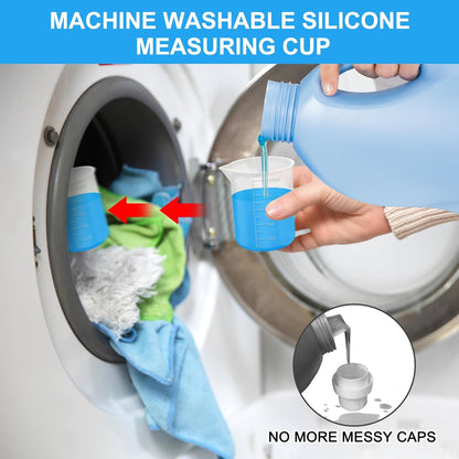 4pcs Laundry Detergent Cup,Laundry Detergent Measuring Cup,Laundry Measuring Cup,Washable Detergent Cup for Liquid Detergent,Silicone Laundry Measuring Cup,No More Mess or Leaks,for Laundry Room