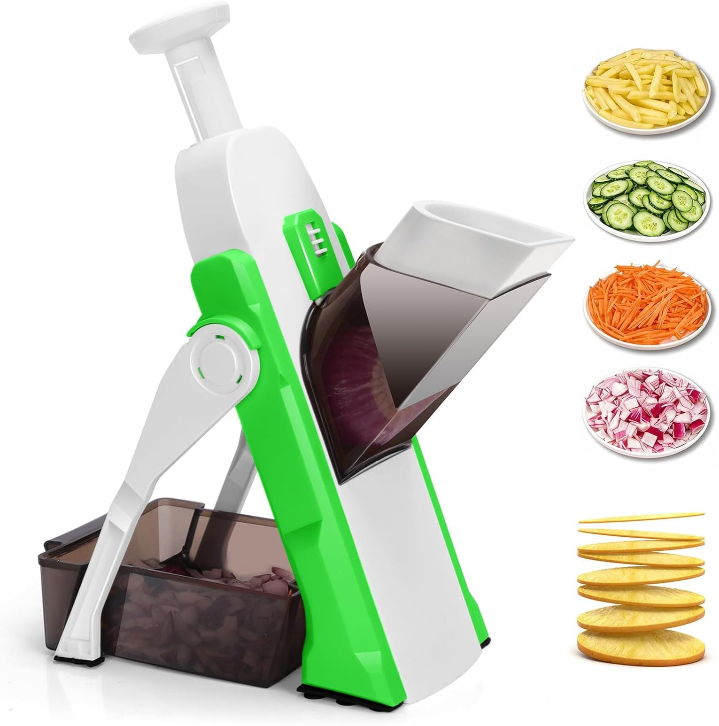 Slicer Vegetable Cutter, Mandoline Slicer for Potato Chips, Fries, Vegetables, and Fruits. Multiple Thickness Options Available. Quick Vegetable Salad Chopper