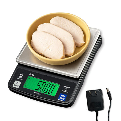 Polit Digital Kitchen Scale KT-66 30lb/13kg｜0.05oz/1g Precision Food Scale with LCD Display｜Battery or Plug-in｜Stainless Steel Top｜Grams, Ounces, Pounds｜5 Units for Baking, Farming & Shipping Scale