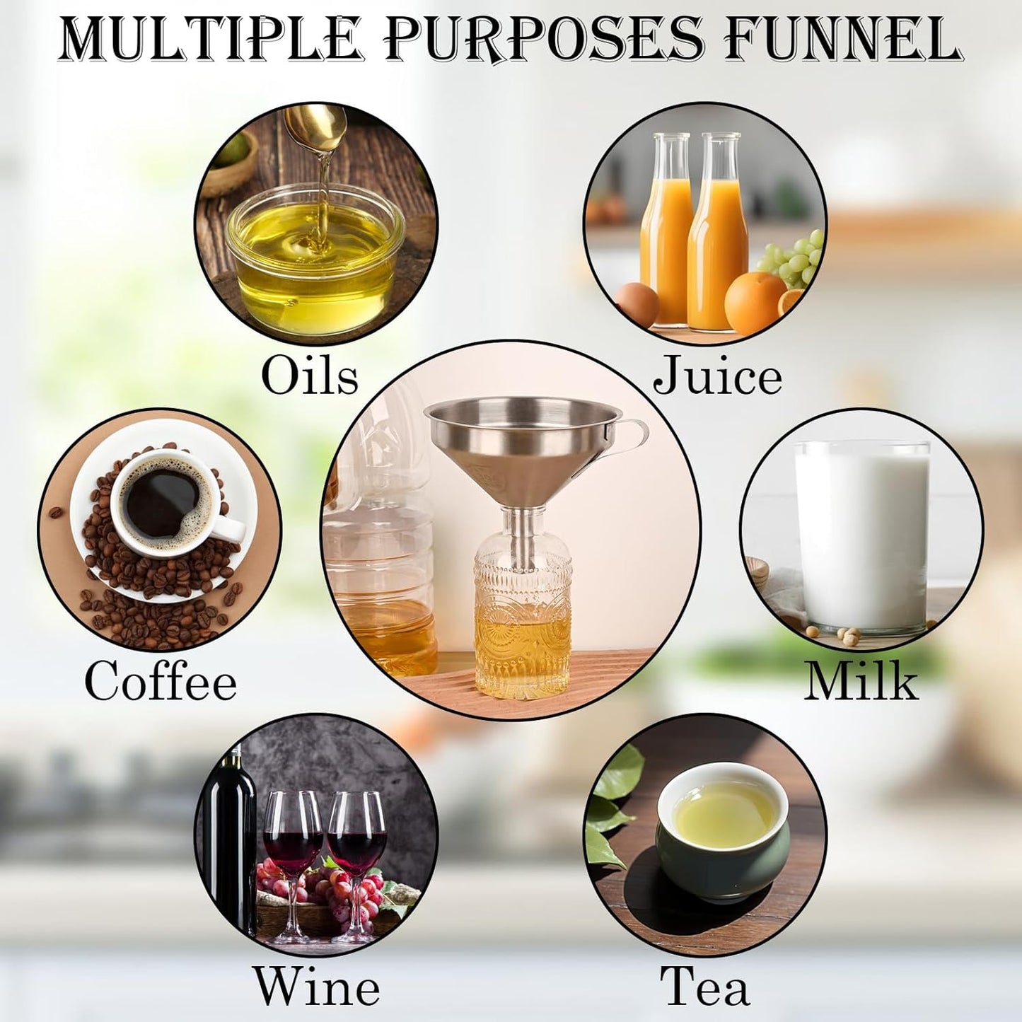 4 Pack Food-Grade Plastic Strainers, Filter Juice for Soybean Milk, Tea, Coffee, Honey Juices Wine and Liquid Transfer