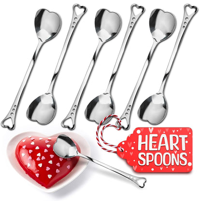6 PCs Ceramic Handle Coffee Spoons Set – 6.1" Small Dessert Spoons with Floral Design – Stainless Steel Tea & Dessert Sugar Spoon for Coffee Bar, Espresso, Hot Drinks | Kitchen Gift Set for Women