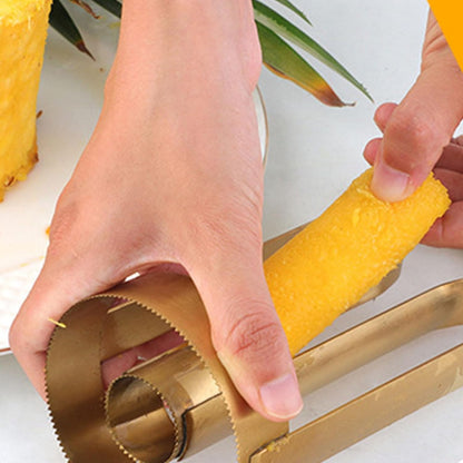 Stainless Steels Pineapple Peeler Corer Cutter Tool Portable Fruit Slicers Kitchen Tool Quick Pineapple Meat Pickers For Home Picnics Party Travel