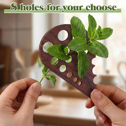 Sliner 2 Pcs Wooden Leaf-shaped Vegetable Separator, Pottery Herb Stripper Tool Supplies, Kitchen Gadgets, Herb Stripper Gifts, Mom Cooking Gift for Kitchen, Stocking Stuffer, Chef Cooking Gifts