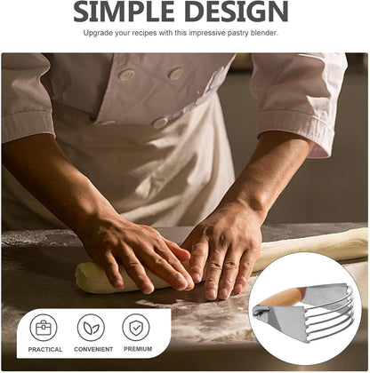 SOLUSTRE Dough Masher Dough Blender Stainless Steel Pastry Cutter Dough Cutter Dough Scraper Butter Cutter With Blades Flour Mixing Tool for Kitchen Butter Blender