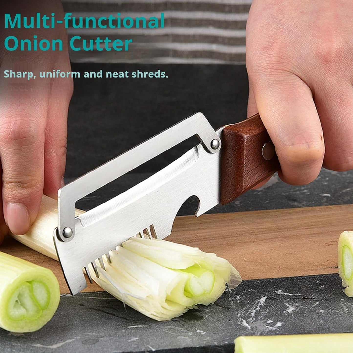 Vegetable Peeler with Wooden Handle and Bottle Opener,Stainless Steel Julienne Peeler,Multi Functional Kitchen Gadgets for Apple Fruit Orange Potato Carrot Pumpkin Papaya (2)