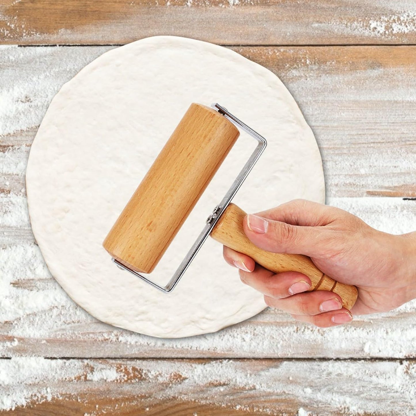 Small Rolling Pin, Pizza Dough Roller, Non Stick Wood Pastry Roller, Kitchen Wooden Rolling Pins for Baking Cooking Cookie Bread Tortilla Dumpling Fondant Clay (Style 2)