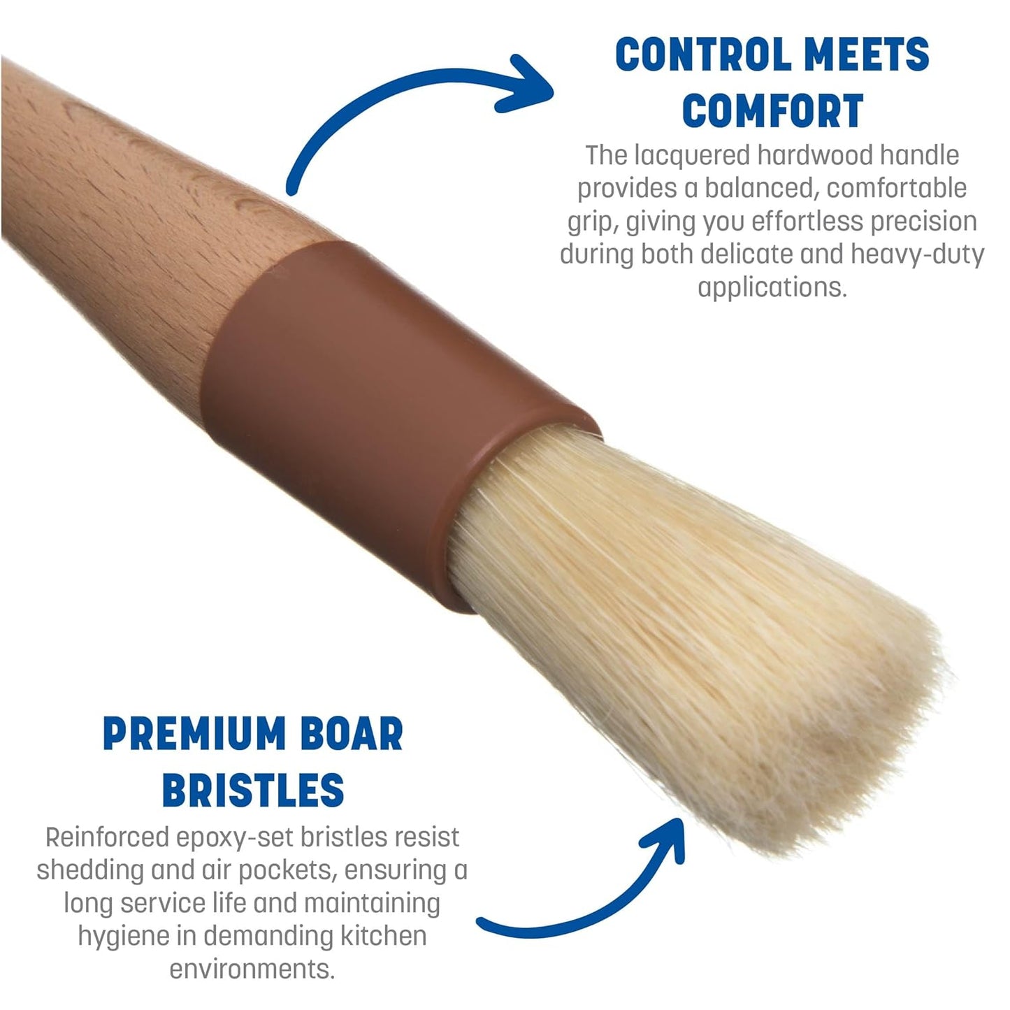 SPARTA Kitchen Basting Brush – SKU 4038000 Basting Brush for Cooking with Hardwood Handle, Epoxy-Set Boar Bristles for Restaurants, Catering or Kitchens, Withstands Heat Up to 500°F, 1in
