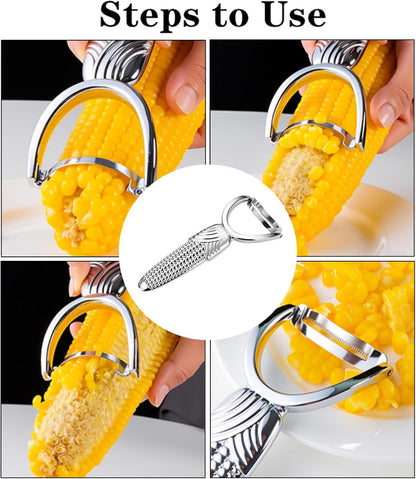 1 Pcs Corn Peeler Sturdy Alloy Corn Cob Peeler with Anti-skid Handle ＆ Stainless Steel Blade for Kitchen Tool
