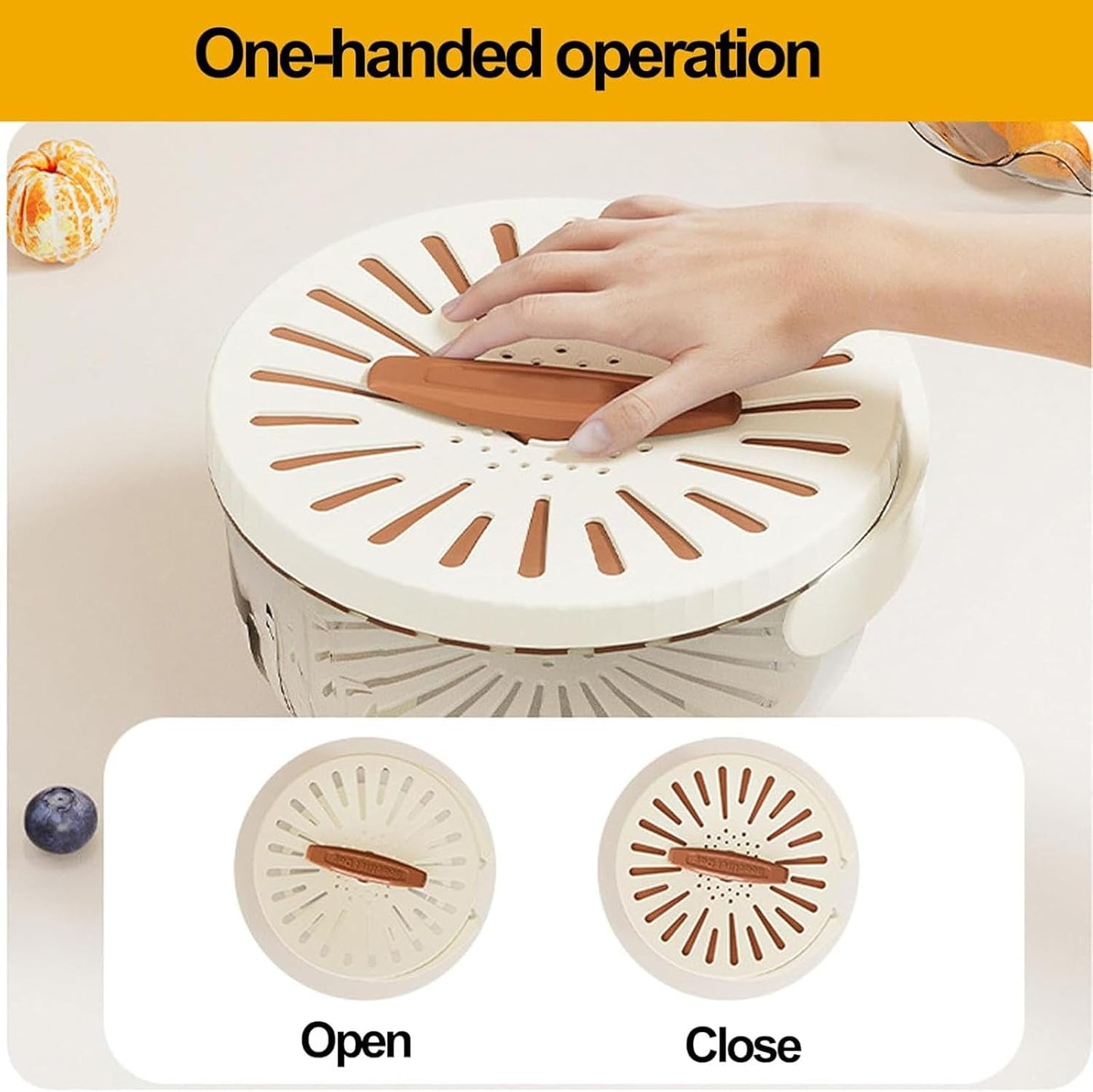 2 in 1 Drainer, Multifunctional Fruit and Vegetable Washing Bowl, 2025 New Fruit Washing Bowl with Strainer, Fruit Drainer Container with Handle (2pcs-mix)