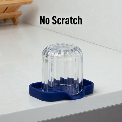 Zulay Kitchen (9x3.5in Sponge Holder for Kitchen Sink - Flexible Heavy-duty Multipurpose Sink Caddy - Counter Organizer for Kitchen, Bathroom, Makeup, Trinkets & More! (Grey)
