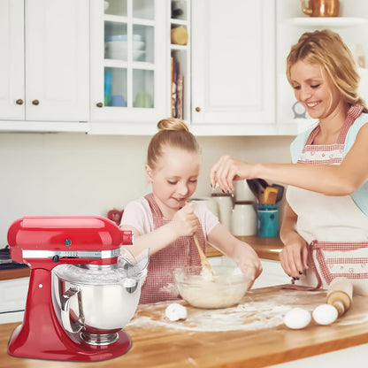 Pouring Shield for KitchenAid Tilt Head 4.5-5 QT (for Stainless Steel Bowls Only), for Kitchen aid Accessories and Attachments, Fully Enclosed Foldable Lid Mixer Bowl Cover & Flour Funnel