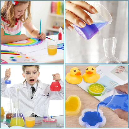 100Pcs 100ML Plastic Graduated Measuring Beaker Set, Clear Liquid Measuring Mixing Cups for Epoxy Resin, Liquid Container Beakers for Resin Epoxy Paint Food, Lab Use, Raised Graduations, Tapered Spout