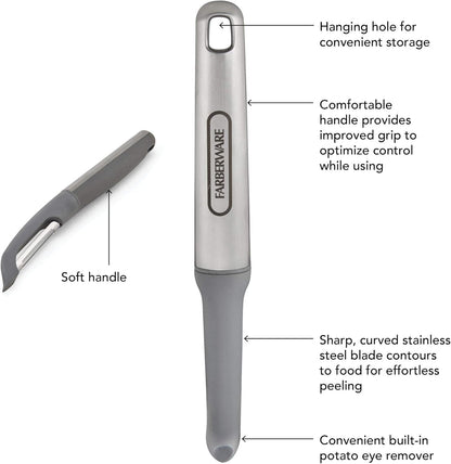 Farberware Professional Stainless Steel Soft Can Opener, 7.36-Inch, Gray