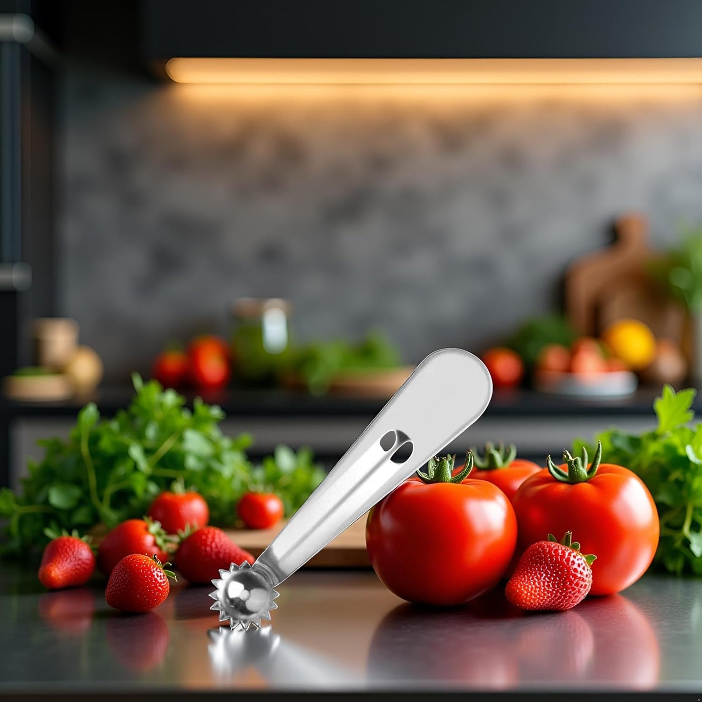 1Pc Tomato Corer Tool, Tomato Corer Remover, Tomato Top Stem Remover, Strawberry Corer Remover Tool, Strawberry Stainless Steel Stem Remover Tool, Portable Tomato Top Stem