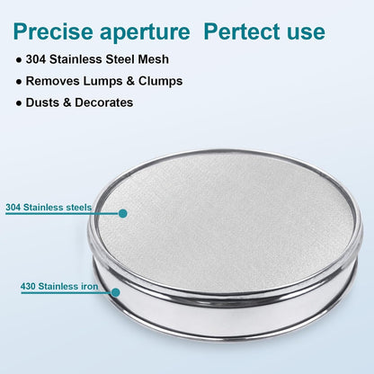 304 Stainless Steel Lab Sieve Screen Mesh, 6 Mesh(3.5mm) Aperture Test Sieve, 12Inch(30cm) Diameter Economy Standard Analysis Sample Test Sieves for Industrial Laboratory Homes - Colors B