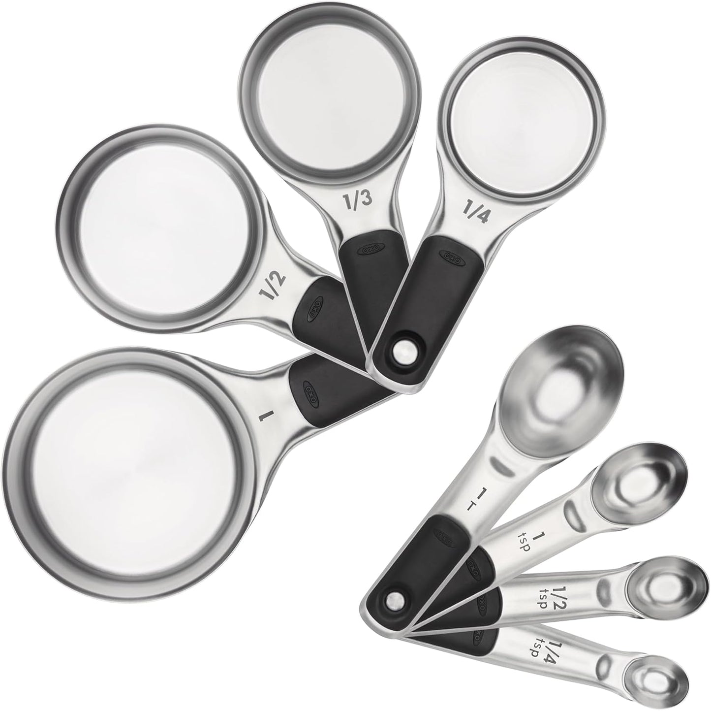 OXO Good Grips 4 Piece Stainless Steel Measuring Spoons with Magnetic Snaps