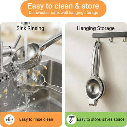 Stainless Steel Manual Juicer Citrus, Lemon Squeezer, Fruit Juicer Lime Press Metal, Professional Hand Juicer Kitchen Tool Bar Juicer for Bartender Accessories