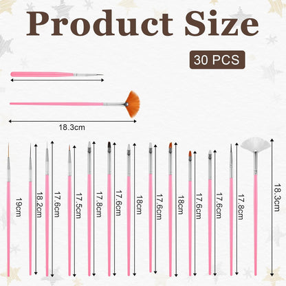30 PCS Cake Decorating Brushes, Cookie Paint Brushes Food Safe Paint Brushs Kit Cookie Decorating Brush Food Paints Fondant Brush DIY Tool Set Icing Pastry Brushs for Painting Baking, Black and Pink