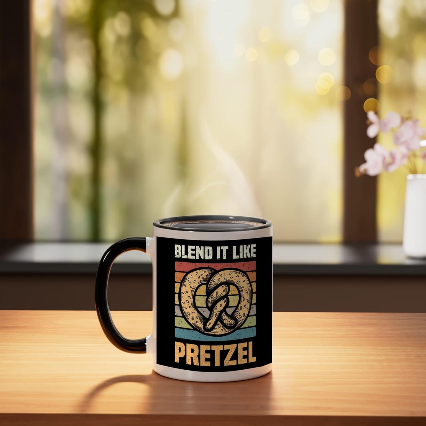 Pretzels Lover Design Pastry Blend It Like Pretzel Ceramic Mug, White