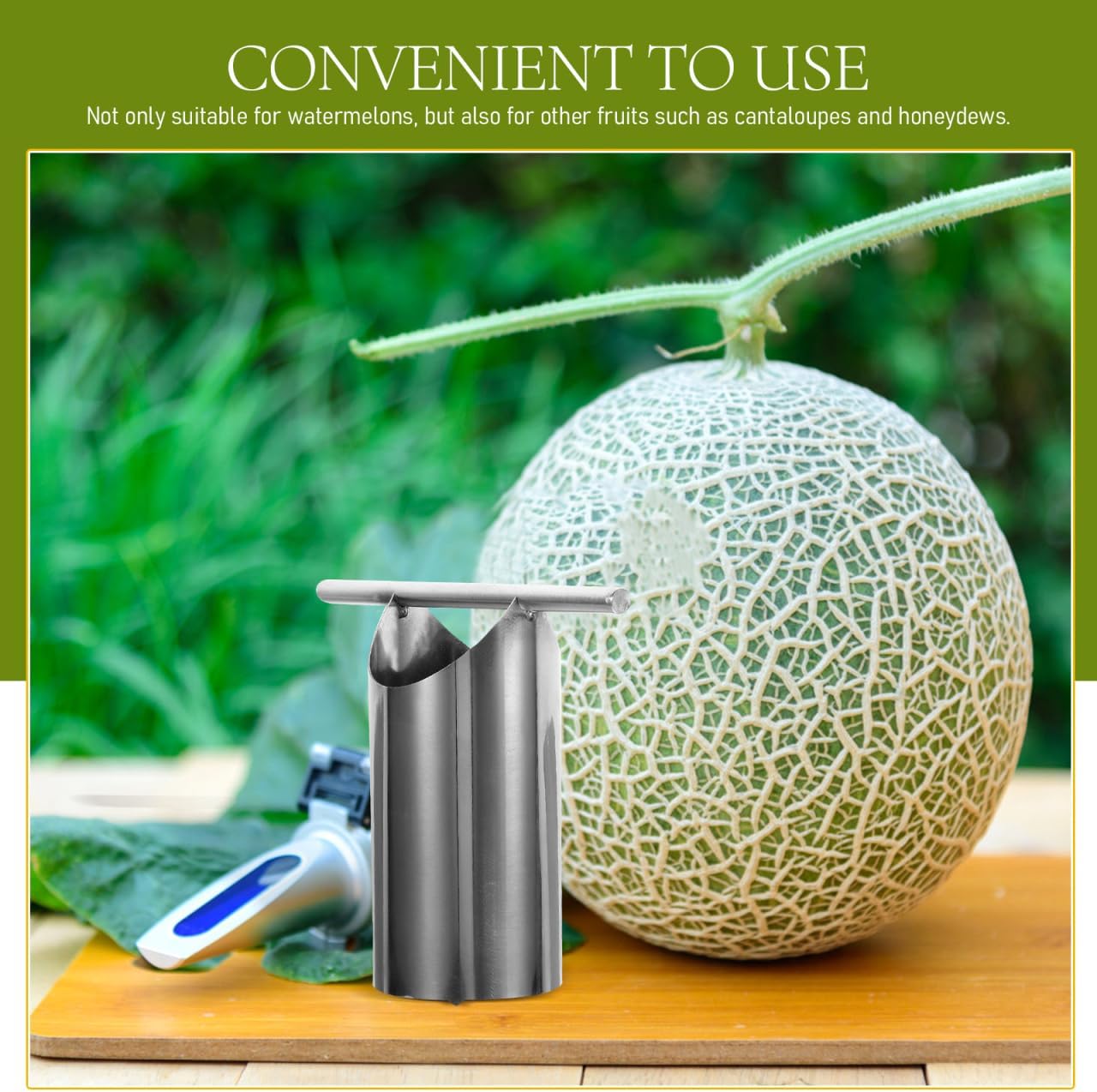 Alipis Stainless Steel Watermelon Core Remover Tool 4.7 X 4.3 Inch Melon Opener for Watermelon Cantaloupe Pineapple Kitchen Fruit Corer