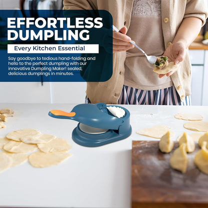 2 in 1 Dumpling Maker Press, Dumpling Skin Maker Machine, Multifunctional DIY Manual Empanada Press, Blue