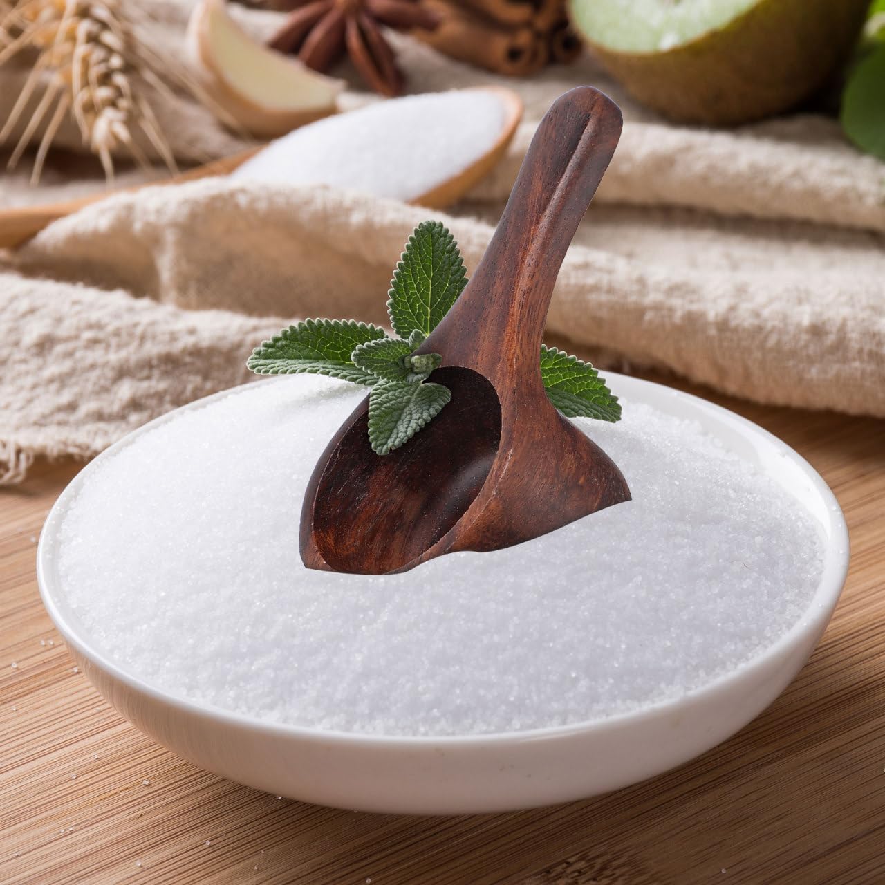 Yardwe 2Pcs Wooden Coffee Scoop Mini Measuring Spoons for Coffee Tea Sugar Milk Powder