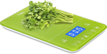 Ozeri Touch III Digital Kitchen Scale with Calorie Counter, 22 lbs (10 kg), Calla Green