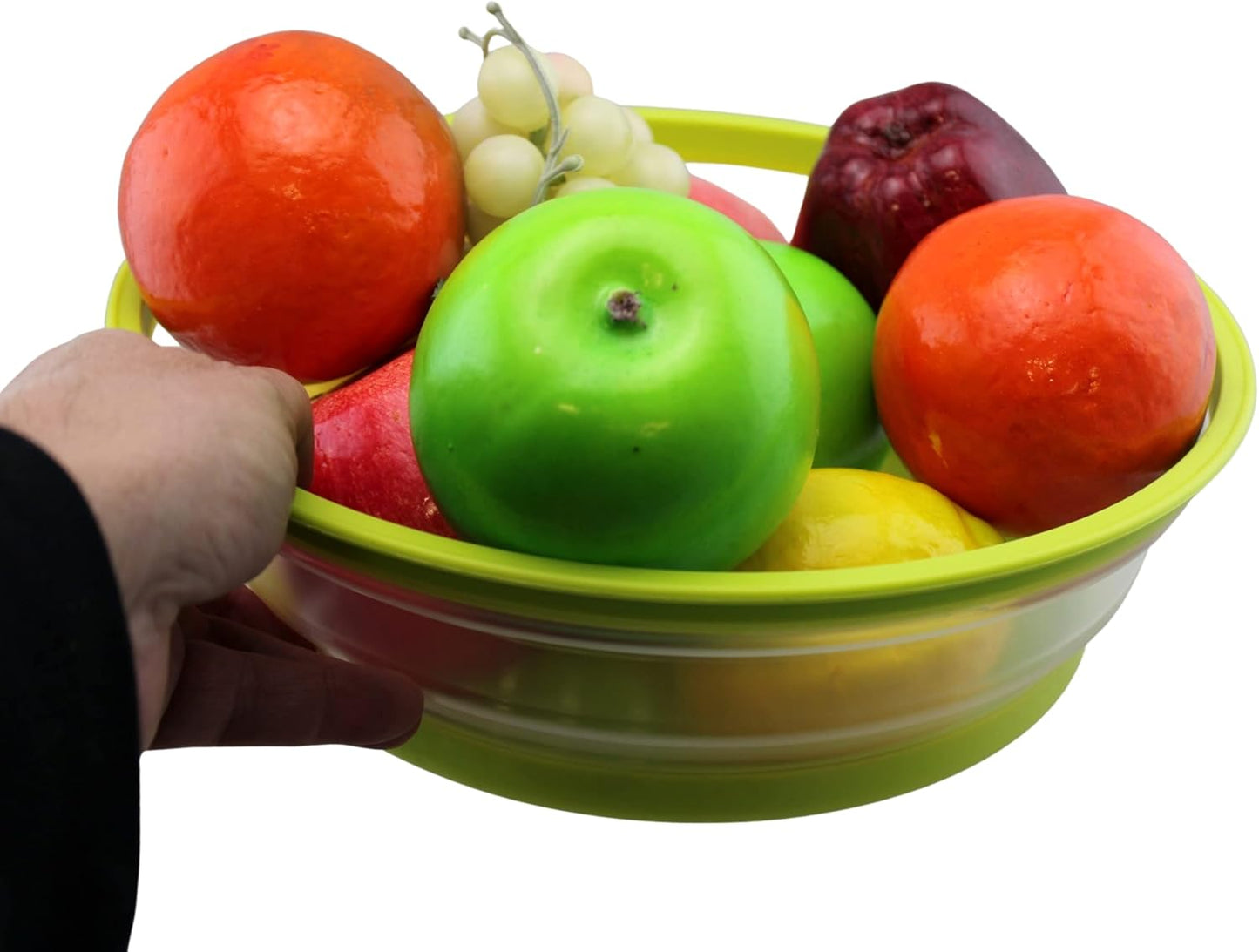 Dependable Industries' 2-in-1 Collapsible Microwave Splatter Guard Cover & Vegetable Washing Colander: The Ultimate Space-Saving Kitchen Essential (Gray)