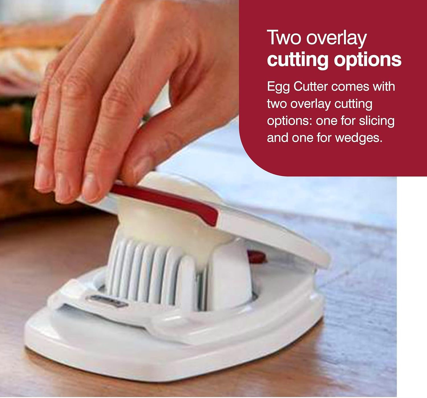 ZYLISS Egg Slicer - Non Slip, Egg Cutter and Wedger with Built in Shell Piercer