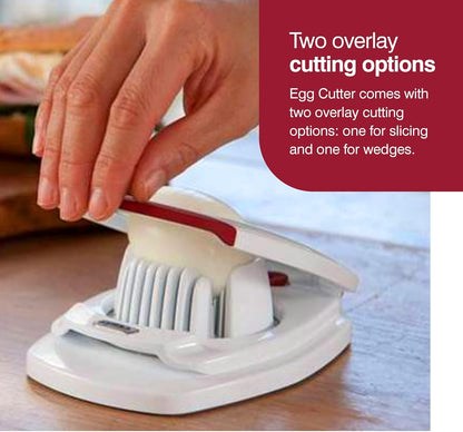 ZYLISS Egg Slicer - Non Slip, Egg Cutter and Wedger with Built in Shell Piercer