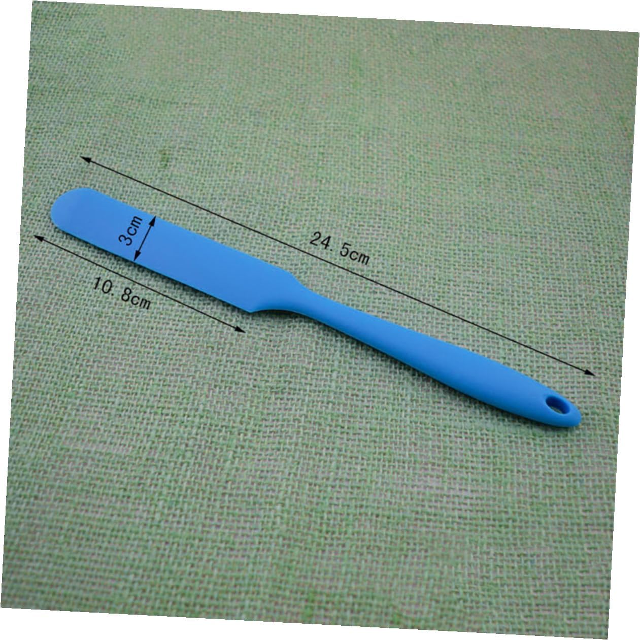 TEHAUX 4 Pcs Blue Silicone Scraper with Long Integrated Handle Flat Spatula for Butter Blending and Cake Baking High Hardness Wear-resistant Mixing Tools for Frosting and Pastry