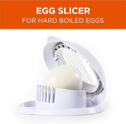 COMMERCIAL CHEF Egg Chopper, Safe and Easy to Use Food Chopper, Egg Cutter, Mushroom Slicer, Strawberry Slicer and more for Salads, Garnish, and Favorite Foods White