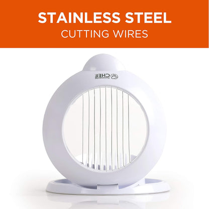 COMMERCIAL CHEF Egg Chopper, Safe and Easy to Use Food Chopper, Egg Cutter, Mushroom Slicer, Strawberry Slicer and more for Salads, Garnish, and Favorite Foods White