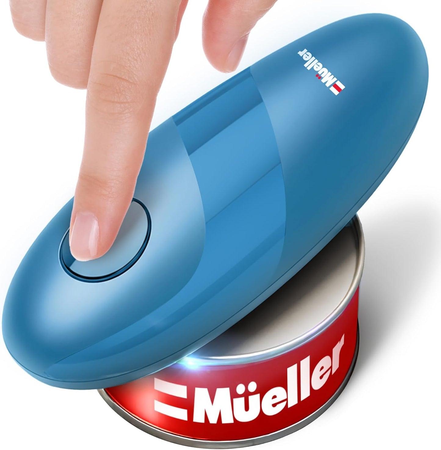 MUELLER HOME SmoothEdge Auto Electric Can Opener – Battery‑Operated One‑Touch w Magnet Lid Lifter – Portable Hands‑Free Automatic Can Openers for Seniors & Arthritis, Smooth‑Edge Cut Technology, Black