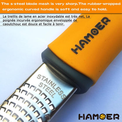 Lemon Citrus Zester Tool Cheese Grater for kitchenaid-Multipurpose grooved channel knife scraper,Stainless steel blade and ergonomically designed curved handle