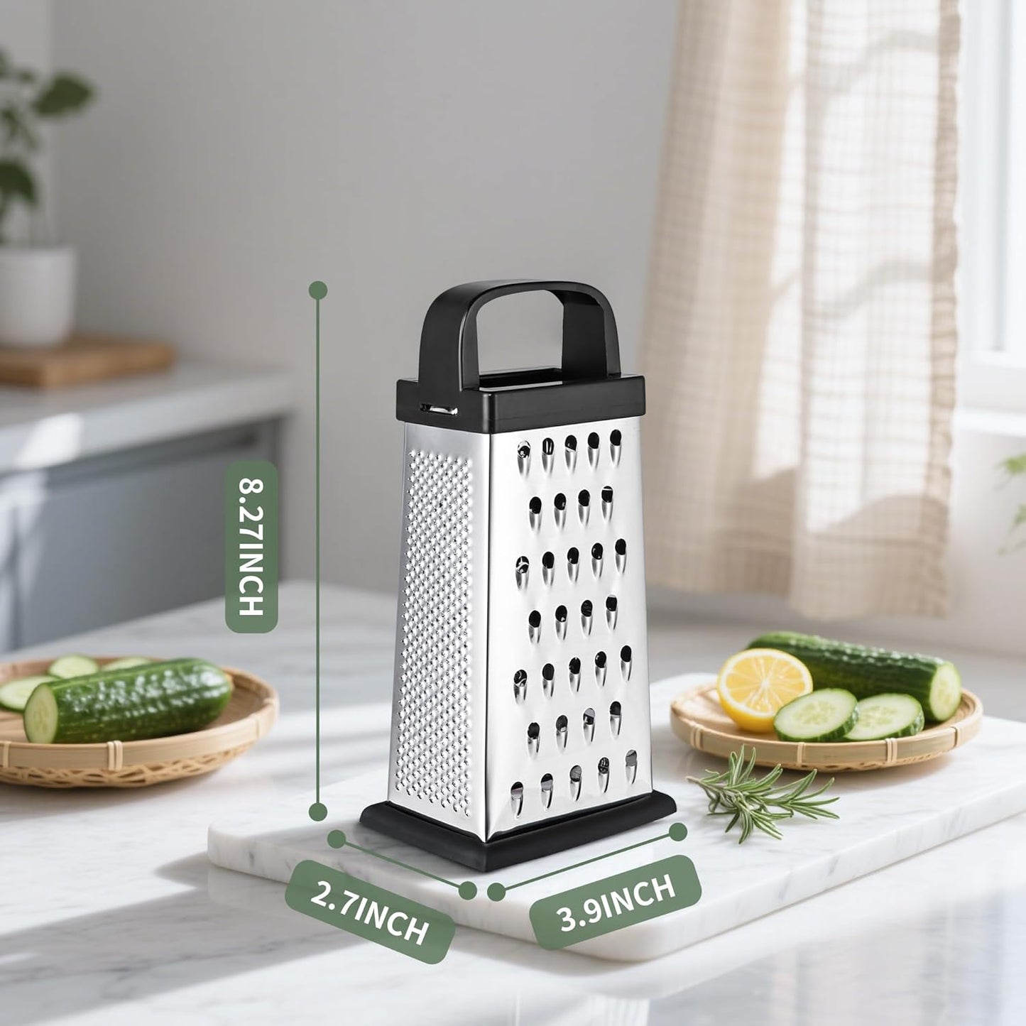 Cheese Grater Box Grater (Rotary hand safeguard White)