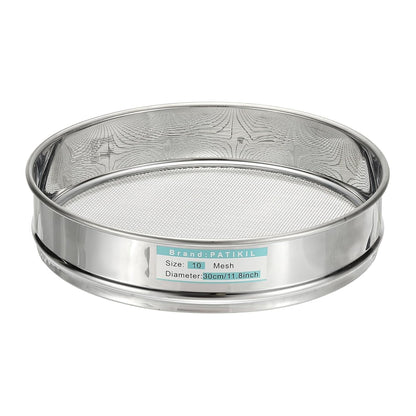 PATIKIL 10 Mesh(2mm) Lab Sieve, 11.8"(30cm) Diameter Sifting Screen 304 Stainless Steel Wire Cloth Fine Mesh Sieve for Industrial Laboratory Home Soil Sifter Dry Sift Screens Hash