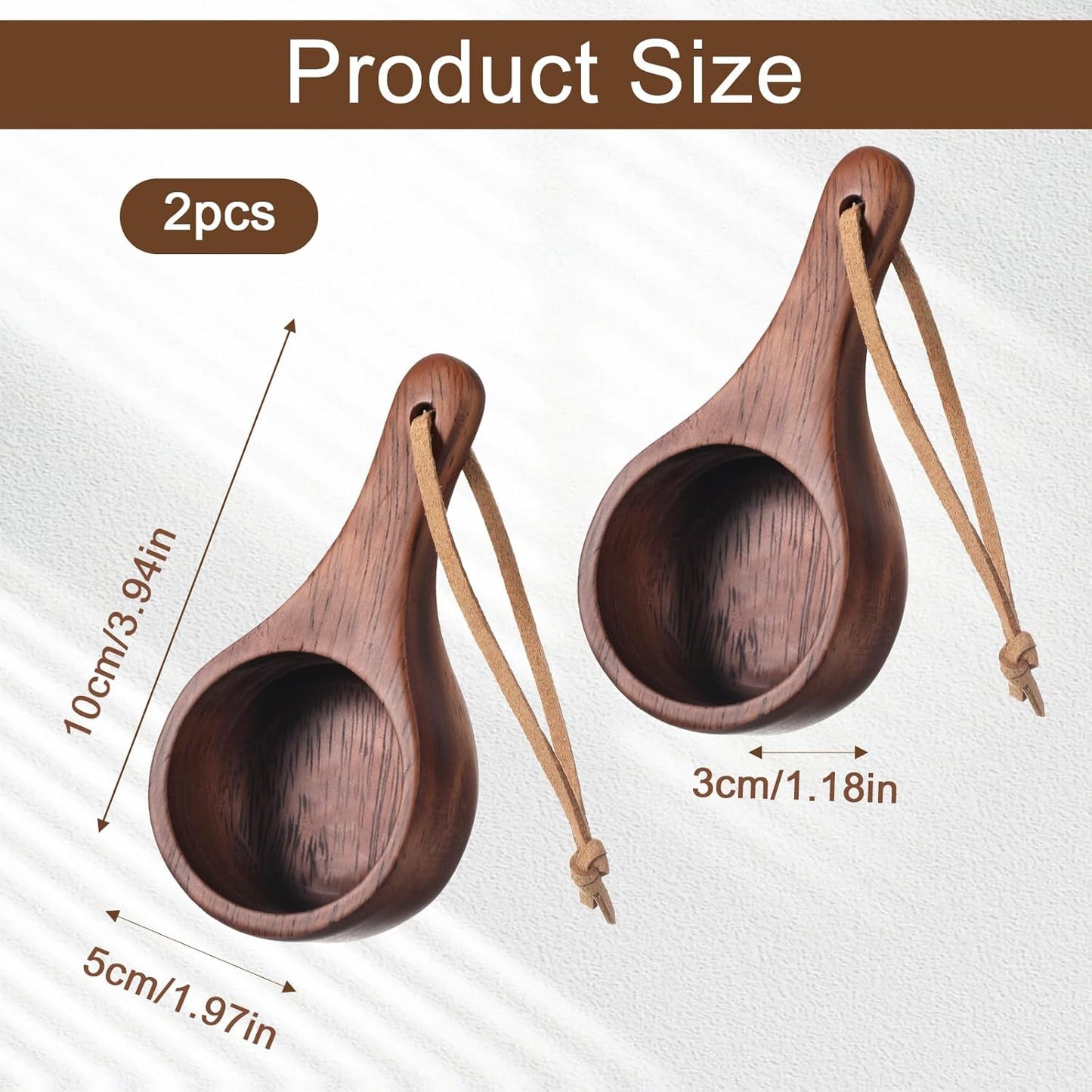 2 Pcs Coffee Scoop Short Handle Wooden Scoops for Canisters 30ml Wooden Measuring Spoons Tablespoon Ground Coffee Measure Scoop for Jars Kitchen Tools Utensils Mixing Stirrer Coffee-Beans, Tea, Sugar