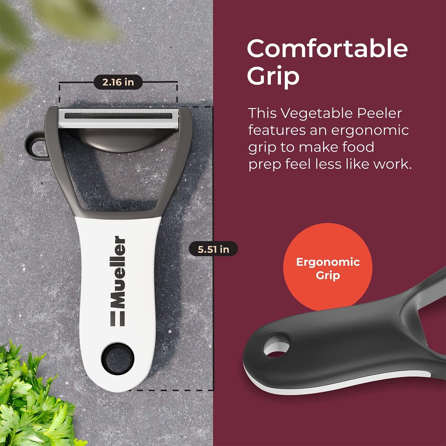 Mueller Ultra 4 in 1 Peeler Vegetable Peeler Kitchen Tool with Multiple Blades, Corn Stripper, Orange Peeler, Potato Eye Remover, Straight Blade Slicer