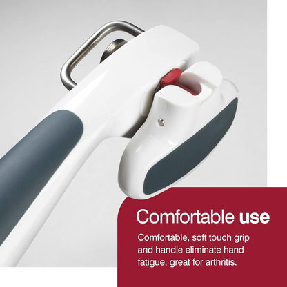 Zyliss Safe Edge Can Opener - Manual Can Opener with Lid Grippers - Safety Tool for Smooth Edges - Left- & Right-Handed Kitchen Essential - Handheld Kitchen Tool - Gray