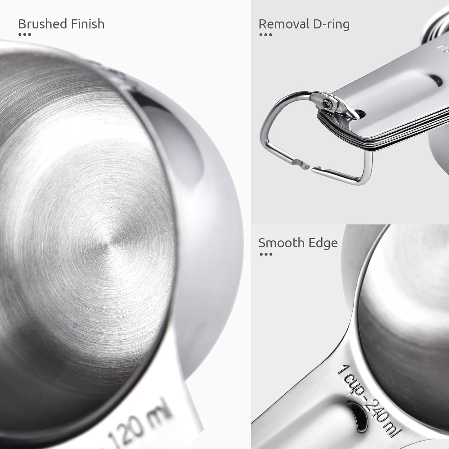 Measuring Cups, U-Taste Magnetic Measuring Cups and Spoons Set of 13 in 18/8 Stainless Steel: 7 Measuring Cups and 5 Measuring Spoons with 1 Professional Magnetic Measurement Conversion Chart