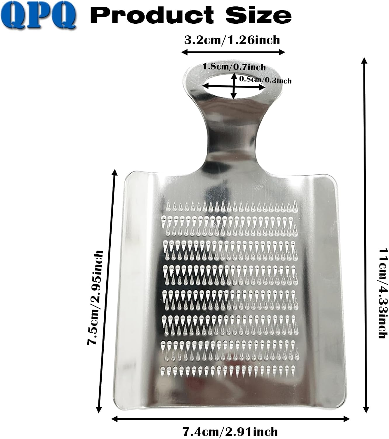 Stainless Steel Nutmeg Chocolate Ginger Peeler, 4.3 Inch x 3 Inch Mini Kitchen Grater, Food Grade Spice, Garlic, Wasabi Grater for Baking Cooking Seasoning