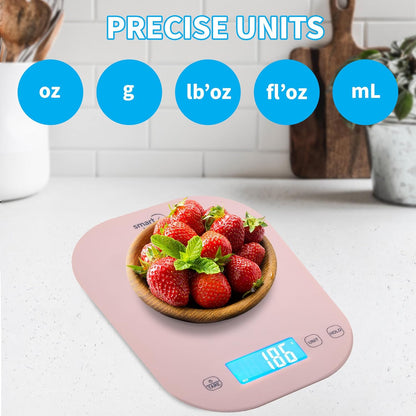 Smart Weigh Mint Green Digital Kitchen Scale for Cooking, Weight Loss, Calorie Tracking, Baking, Food Portion Control, and Meal Prep - Accurate Measurements in Grams and Ounces
