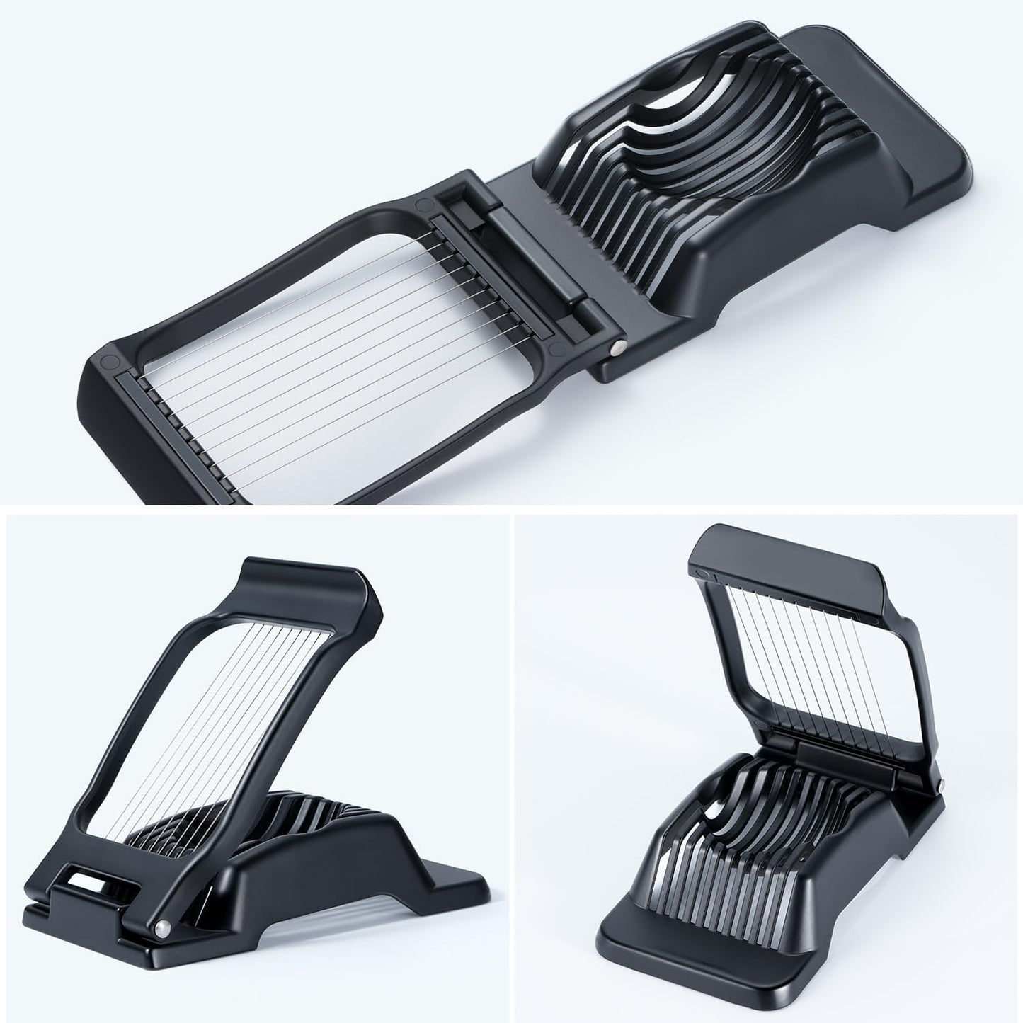 Sopito Heavy Duty Stainless Steel Wire Egg Slicer for Hard Boiled Eggs & Strawberry Other Soft Food, Black
