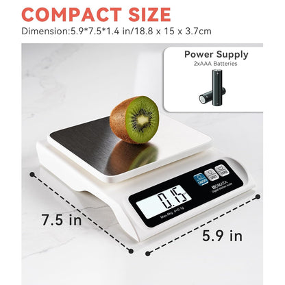 BOMATA 0.1g/ 13lb Food Scale, Digital Kitchen Scale with Removable Stainless Steel Pan, Backlit LCD Display, for Cooking, Baking B621 Grey